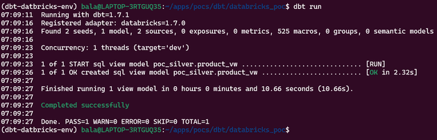 dbt model run 1