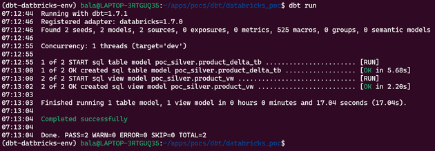 dbt model run 2